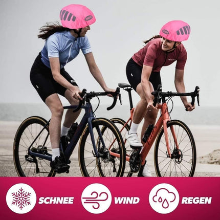 Reflective Bicycle Helmet Cover, Universal Wind and Water Resistant, Compatible with All Brands, Pink