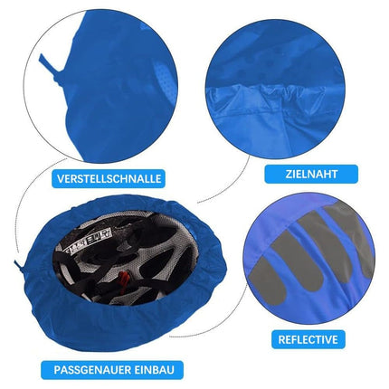 Reflective Bicycle Helmet Cover, Water and Wind Resistant Rain Cover, Black