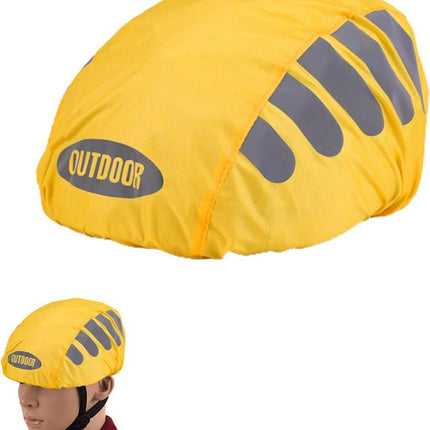 Reflective Bicycle Helmet Cover, Universal Fit, Wind and Water Resistant, Yellow