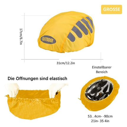 Reflective Bicycle Helmet Cover, Universal Fit, Wind and Water Resistant, Yellow
