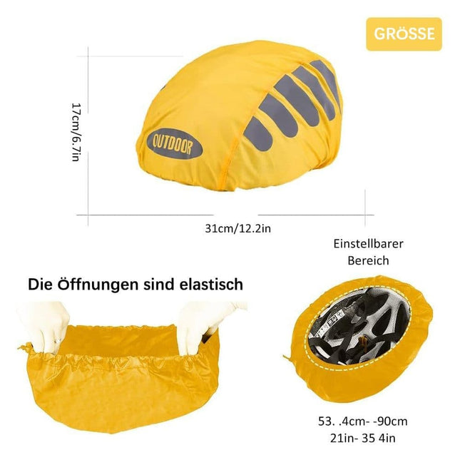 Reflective Bicycle Helmet Cover Universal Fit Wind and Water Resistant Yellow – product detail
