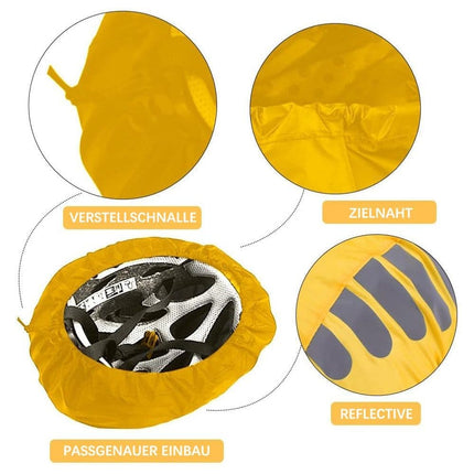 Reflective Bicycle Helmet Cover, Universal Fit, Wind and Water Resistant, Yellow