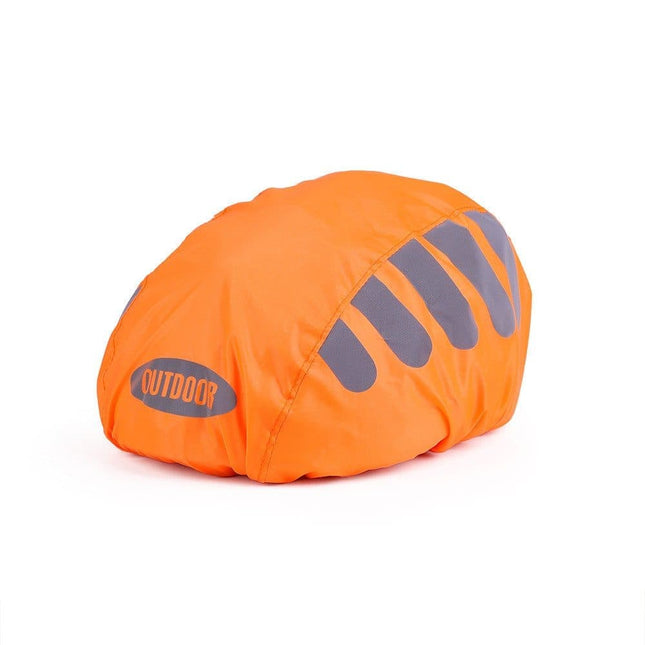 Reflective Bicycle Helmet Cover Universal Wind and Water Resistant Compatible with All Bikes Orange