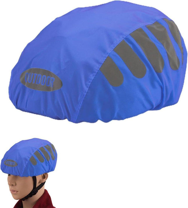 Reflective Bicycle Helmet Cover Wind and Water Resistant Universal Fit Blue V1188-MS-325-1396