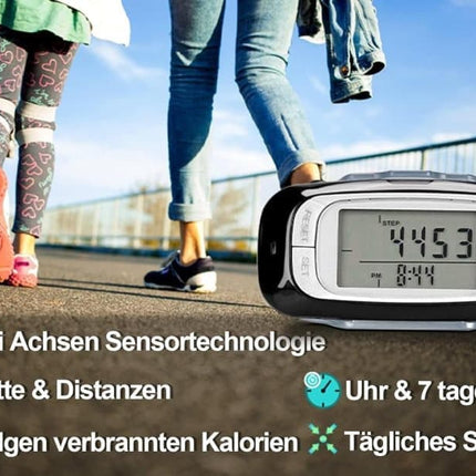 3D Pedometer with Large Easy-to-Read Display, Steps Distance Calories Tracking, No App Needed, 9 Month Battery Life for Elderly and Exercise Tracking