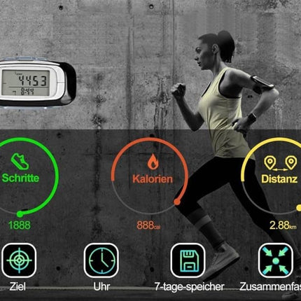3D Pedometer with Large Easy-to-Read Display, Steps Distance Calories Tracking, No App Needed, 9 Month Battery Life for Elderly and Exercise Tracking