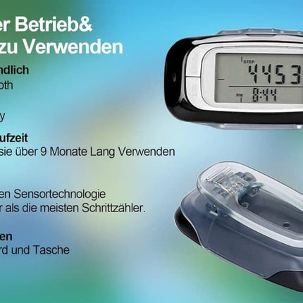 3D Pedometer with Large Easy-to-Read Display, Steps Distance Calories Tracking, No App Needed, 9 Month Battery Life for Elderly and Exercise Tracking