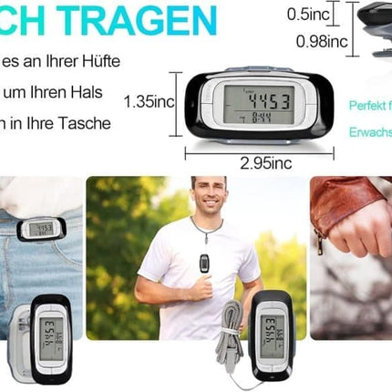 3D Pedometer with Large Easy-to-Read Display, Steps Distance Calories Tracking, No App Needed, 9 Month Battery Life for Elderly and Exercise Tracking