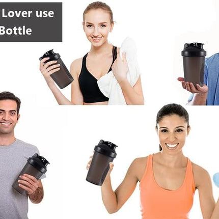 400ml Protein Shaker with Leak-proof Design, Stainless Steel Strainer and Measuring Scale, Multiple Colors, White