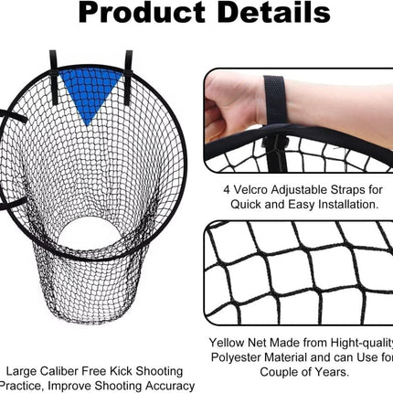 2-Pack Black Soccer Goal Net for Shooting Training, Portable Foldable, for Backyard and Park, 6x4ft