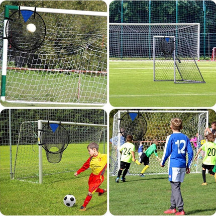 2-Pack Black Soccer Goal Net for Shooting Training, Portable Foldable, for Backyard and Park, 6x4ft