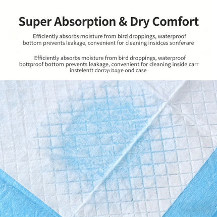 Pee Pad (Pulp/Non-woven Fabric) Size: 250*330mm Color: Blue for Parrots (100 pieces)