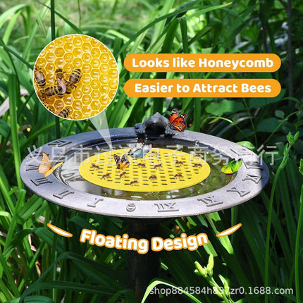 Bee Watering Tray (EVA) Size: Floating Color: Yellow Outdoor Use (1pc)