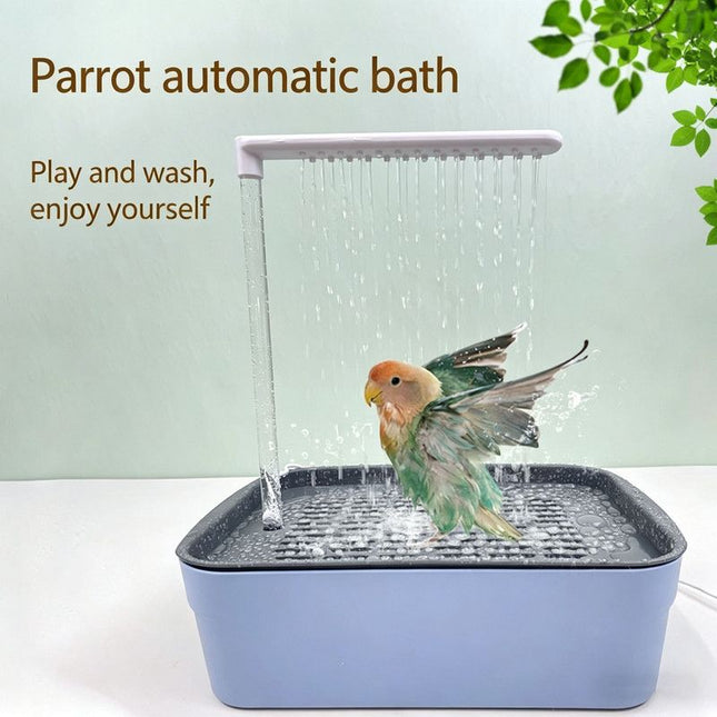 Automatic Bathing Tub (Plastic) Size 315mm 215mm 340mm Color Blue for Parrots (1pc) V1188-MS-424-0031