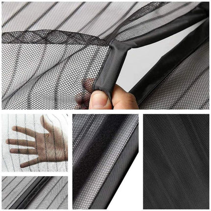 Magnetic Door Screens - 100x210 cm Self-Closing - High-Density Insect Mesh - No Drilling Required - Black
