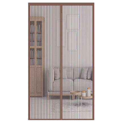 Magnetic Door Screens - 120x210 cm Self-closing - High-Density Insect Screen - No Drilling Required - Brown