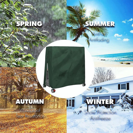 210D Waterproof Table Tennis Table Cover - Table Tennis Table Cover - Waterproof, windproof and UV-resistant - Dustproof - Table Tennis Table Protector - Protective Cover - Foldable Table Tennis Table Cover for Indoor and Outdoor Use - Green - 165×70×185c