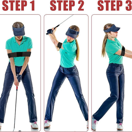 2 pieces - Golf Swing Training Band - golf swing training aids - golf swing trainer - golf training aids - golf accessories for beginners - for movement correction - for men, women and children - 35*7 cm - black
