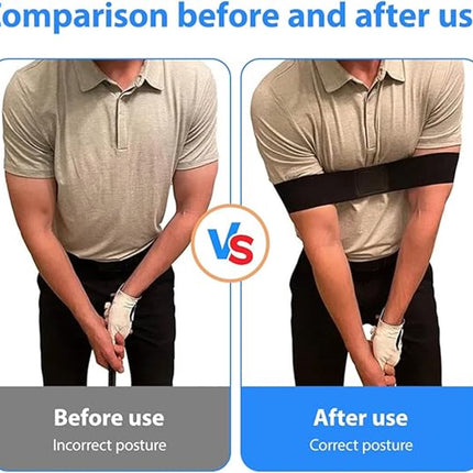 2 pieces - Golf Swing Training Band - golf swing training aids - golf swing trainer - golf training aids - golf accessories for beginners - for movement correction - for men, women and children - 35*7 cm - black