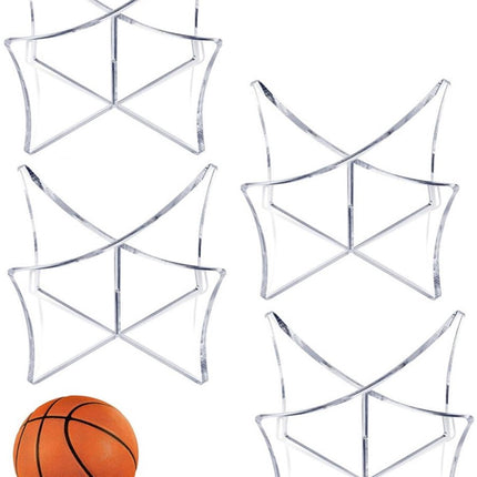 4 pieces - Ball holder - Ball rack - Ball stand - Acrylic ball rack - Ball storage rack - Display rack - football stand - ball holder - acrylic sports ball stand - volleyball support - for basketball, volleyball, football, rugby ball - 12*6.5 cm - transpa