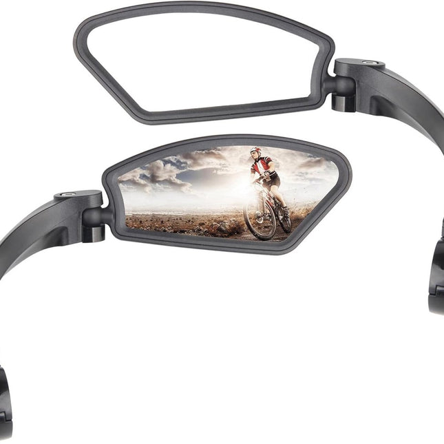 1 Pair Bicycle Mirror Ebike Rearview Mirror - Handlebar Bicycle Mirror - Bicycle Mirror - Safe Rearview Mirror for Bicycle - scratch-resistant glass lens - adjustable and rotatable safe rearview mirror - 360º Rotatable - Black