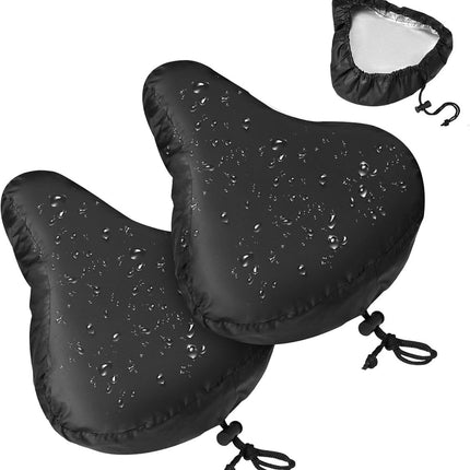 2 pieces - Bicycle Saddle Cover - Bicycle Saddle Cover - Waterproof Saddle Cover - Cover for Bicycle Saddle - Rain Cover - Saddle Cover - with drawstring - outdoor saddle cover - bicycle accessories - waterproof - universal - rain and dust protection - 24