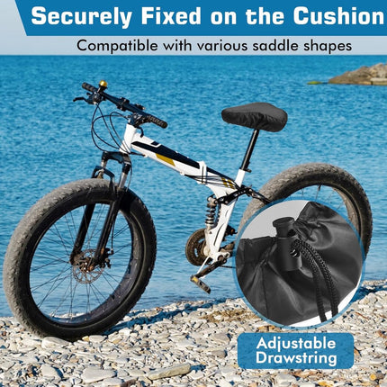 2 pieces - Bicycle Saddle Cover - Bicycle Saddle Cover - Waterproof Saddle Cover - Cover for Bicycle Saddle - Rain Cover - Saddle Cover - with drawstring - outdoor saddle cover - bicycle accessories - waterproof - universal - rain and dust protection - 24