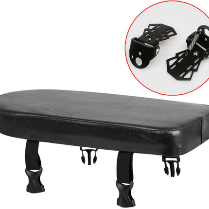 Rear bicycle cushion - with a pair of bicycle pedals - black PU rear saddle - mountain bike back cushion - wide soft cushion - comfortable bicycle cushion - bicycle accessory - for school, sports, trail riding - 30*15*3.5 cm - black