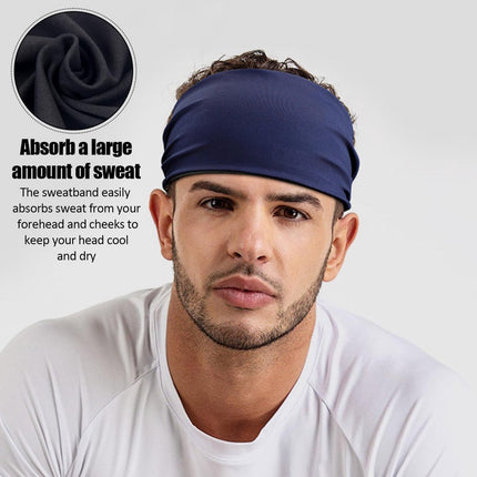 pieces - Headband - elastic sports headbands - sports headbands - for men and women - moisture-wicking hairband - for sports, fitness and running - 23*9 cm - black and blue