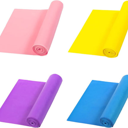 4 pieces - fitness resistance bands - yoga tension bands - elastic resistance bands - resistance bands - training bands - stretch band - exercise bands - strength training - yoga band - adjustable - for physiotherapy, yoga and pilates - 150*15 cm