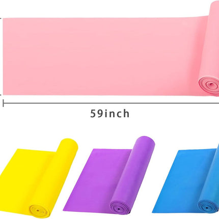 4 pieces - fitness resistance bands - yoga tension bands - elastic resistance bands - resistance bands - training bands - stretch band - exercise bands - strength training - yoga band - adjustable - for physiotherapy, yoga and pilates - 150*15 cm