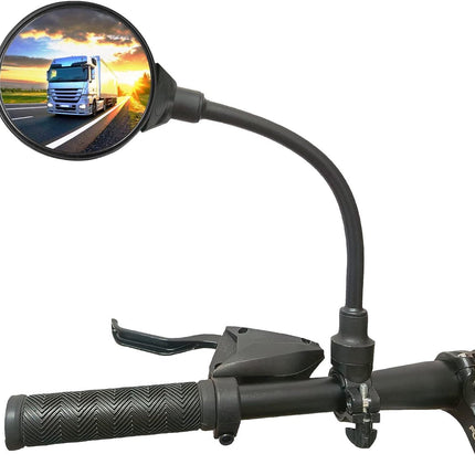 Bicycle Mirror E-bike Rearview Mirror - handlebar lens bicycle mirror - Bicycle mirror right - round mirror - safe rearview mirror for bicycle - scratch-resistant glass lens - adjustable and rotatable safe rearview mirror - 360º Rotatable