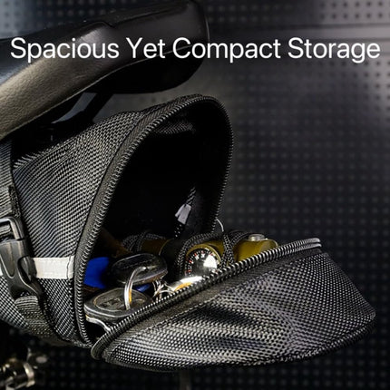 21*9*9 cm - Bicycle Saddle Bag - under-saddle bike bag - bicycle saddle bag for mountain bikes - waterproof bag - outdoor accessories - cycling gear - for phone, wallet, keys, tools, accessories - black