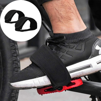 1 pair - Bicycle pedal straps - exercise bike pedal straps - adjustable pedal straps - universal bicycle pedal strap - anti-slip pedal mounting strap - bicycle accessories - bicycle pedal accessories - for anti-slip bicycle pedals - black
