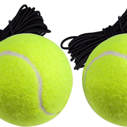 2 pieces - Tennis ball - With 4m rope - Tennis training ball - Training balls - Tennis training set - for personal tennis training, pets, adults, beginner players - 64 mm - green