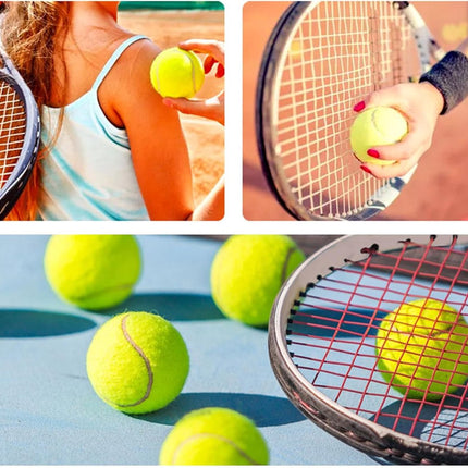 2 pieces - Tennis ball - With 4m rope - Tennis training ball - Training balls - Tennis training set - for personal tennis training, pets, adults, beginner players - 64 mm - green