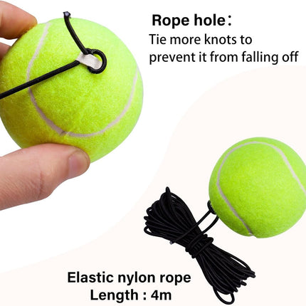 2 pieces - Tennis ball - With 4m rope - Tennis training ball - Training balls - Tennis training set - for personal tennis training, pets, adults, beginner players - 64 mm - green
