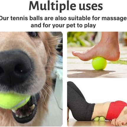 2 pieces - Tennis ball - With 4m rope - Tennis training ball - Training balls - Tennis training set - for personal tennis training, pets, adults, beginner players - 64 mm - green