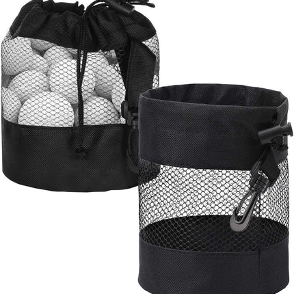 pieces - 14*14*16.5 cm - golf ball storage bag - golf bag - nylon mesh ball bag - with drawstring - golf ball sack - golf storage - mesh bags for golf accessories - black