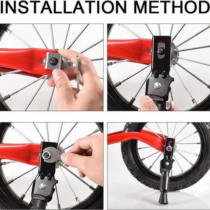 Kids' bike stand - 18" - bicycle stand - mountain bike stand - adjustable - easy to install - single-sided stand - kids' bike stand - black