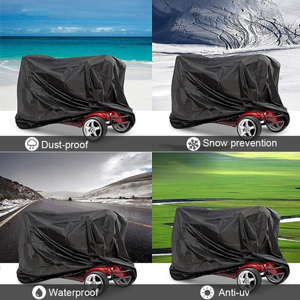 Electric Scooter Cover - Oxford Fabric 210D Electric Scooter Cover - Waterproof Scooter Cover - Dustproof - Snowproof - Sunproof - Rainproof - Protective Cover - Black - 170×61×117 cm