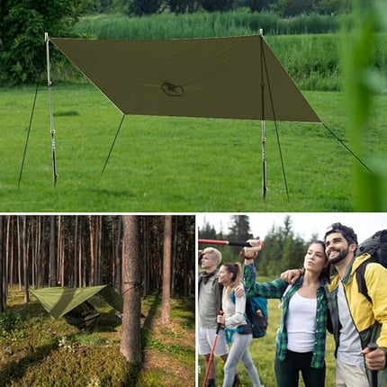 Poncho - Raincoat - 210*140cm - multifunctional waterproof rain poncho - Waterproof Rain Poncho - Cycling Poncho - reusable - raincoat with hood - rain poncho with chest pocket - with storage bag - for travel, hiking, camping, fishing - green
