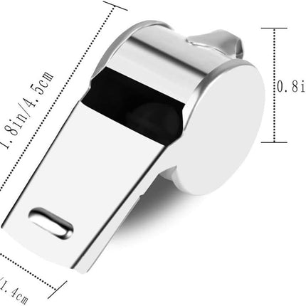 24 pieces - Whistles - Coach Whistle - Outdoor Whistle - Stainless Steel Whistles - Football Referee Whistle - Whistle with Lanyard - Outdoor Accessories - For Emergencies, Sports Training, Referee - Silver - 4*2*1.5 cm