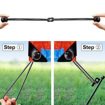 50 pieces - 6 inch - Elastic rope - Elastic cord - Tensioning elastic - tension cord - ball bungee cords - with balls - reusable - for golf nets, soccer goals, camping, tent poles, hose - black rope white spot - 150*22 mm