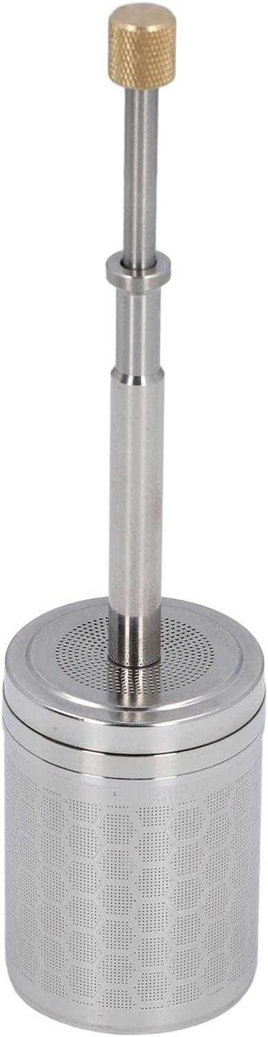 Coffee and Tea Maker Stainless Steel Plunger Coffee Egg Maker Spring-Driven Strainer Reusable Coffee