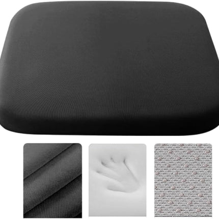 Crystal velvet seat cushion, ergonomic memory foam seat cushion, suitable for cars, comfortable and relieves tailbone pressure-black 40*40*4 cm