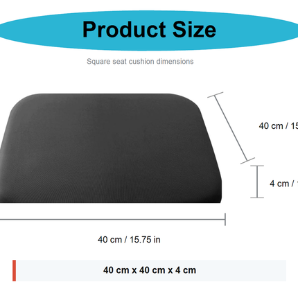 Crystal velvet seat cushion, ergonomic memory foam seat cushion, suitable for cars, comfortable and relieves tailbone pressure-black 40*40*4 cm