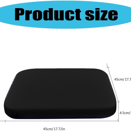 Crystal velvet seat cushion, ergonomic memory foam seat cushion, suitable for cars, comfortable and relieves tailbone pressure-black 45*45*4.5cm
