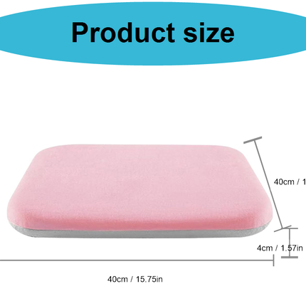 Crystal velvet seat cushion, ergonomic memory foam seat cushion, suitable for cars, comfortable and relieves tailbone pressure-pink 40*40*4 cm