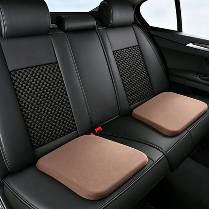 Crystal velvet seat cushion, ergonomic memory foam seat cushion, suitable for cars, comfortable and relieves tailbone pressure-brown 45*45*4.5cm